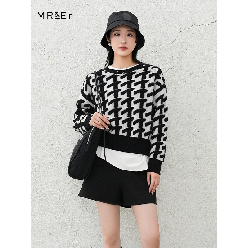 【达人专享】柔软提花套头针织衫毛衣R3D51121