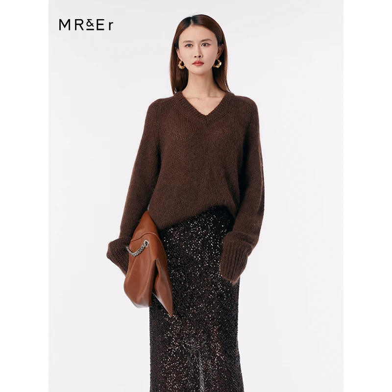 【品牌折扣】秋冬新品法式时尚长袖针织衫R3C56414