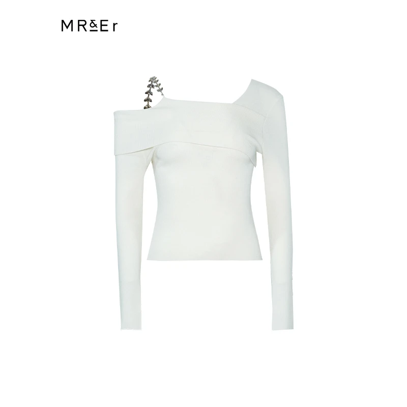 【小余专属】时尚单边吊带长袖针织衫R4A50378