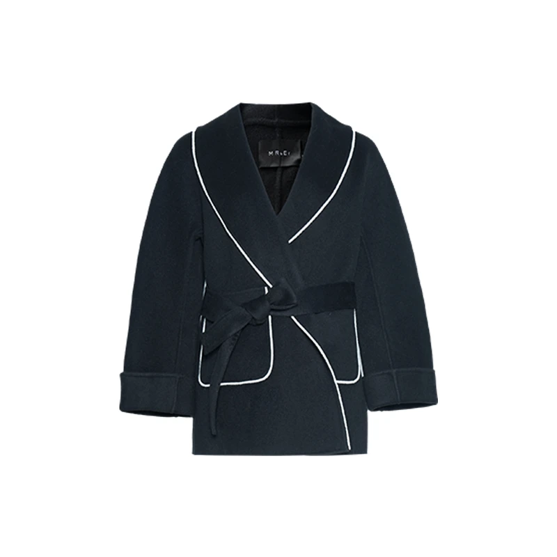 【品牌折扣】时尚撞色设计师呢料外套R2D41811秋季女外套