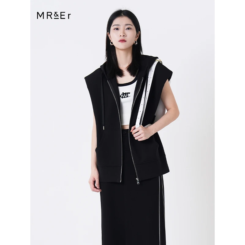 【小余专属】休闲百搭马甲连帽卫衣外套减龄无袖背心R4A10422