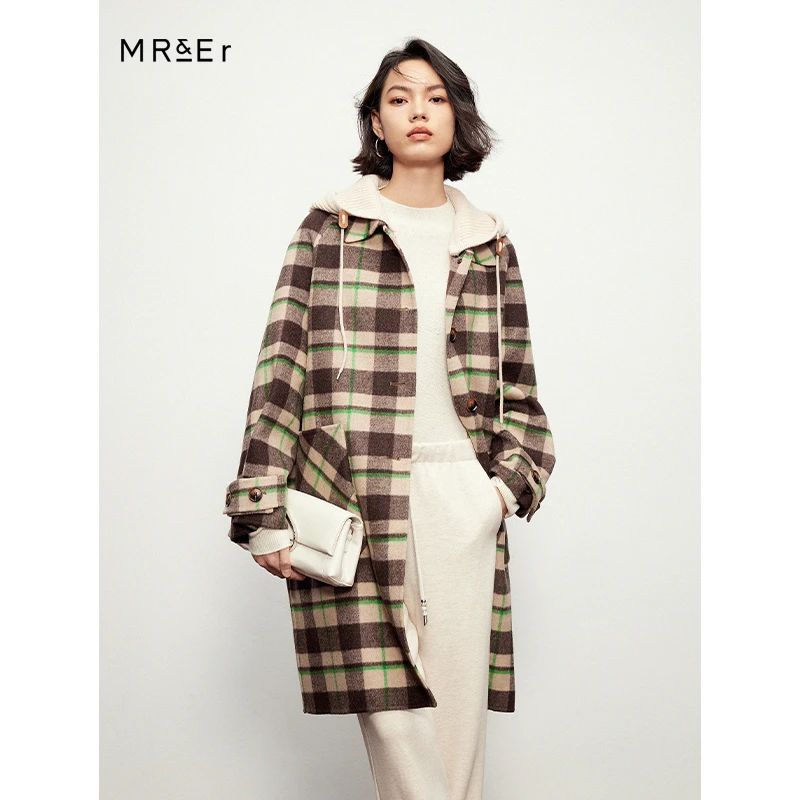 复古格子chic高级感冬季呢料大衣R3D41713
