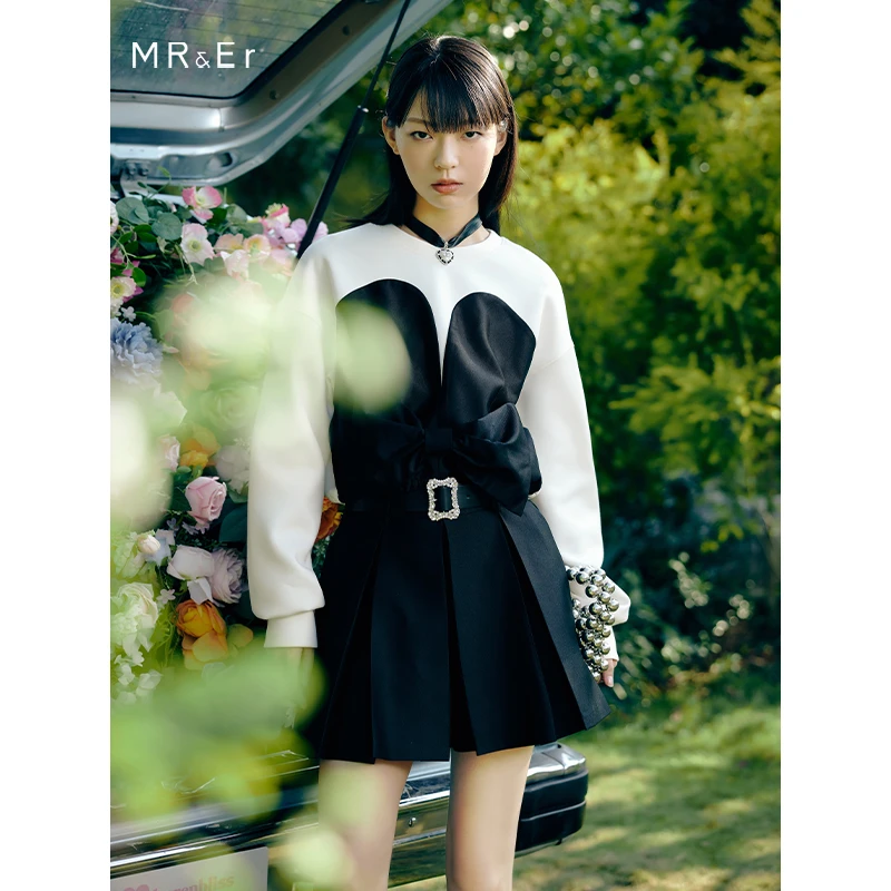 【籽言专属】MR&Er莫乂设计感拼接蝴蝶结卫衣R3A82412