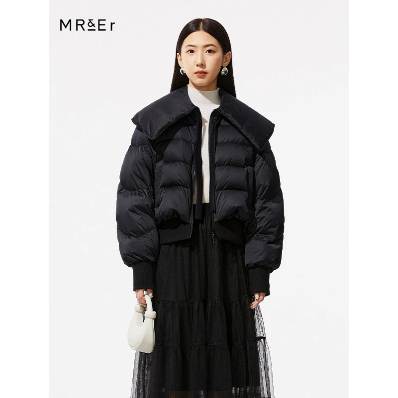 【品牌折扣】【反季清仓】设计感大翻领时尚短款羽绒服外套R3D09012