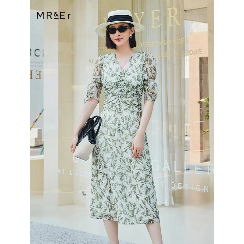 【力力淘】中长款法式碎花连衣裙R3C92161