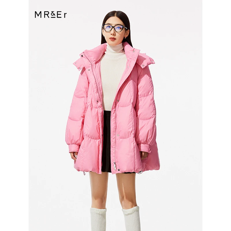 【诗语专属】中长款连帽宽松羽绒服外套R3D06133