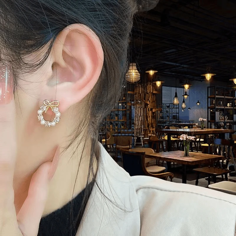 铜合金耳饰 【7号】『花环少女』蝴蝶耳钉高级感气质少女简约c-036