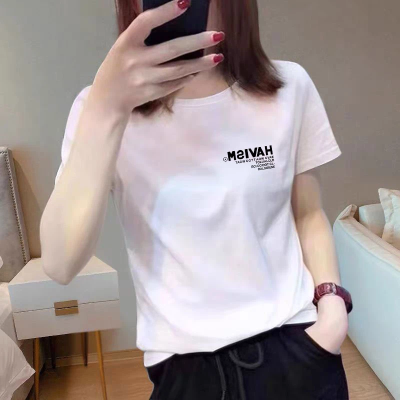 2025新款夏季短袖t恤女小个子修身亲肤不规则圆领弧形小衫上衣潮