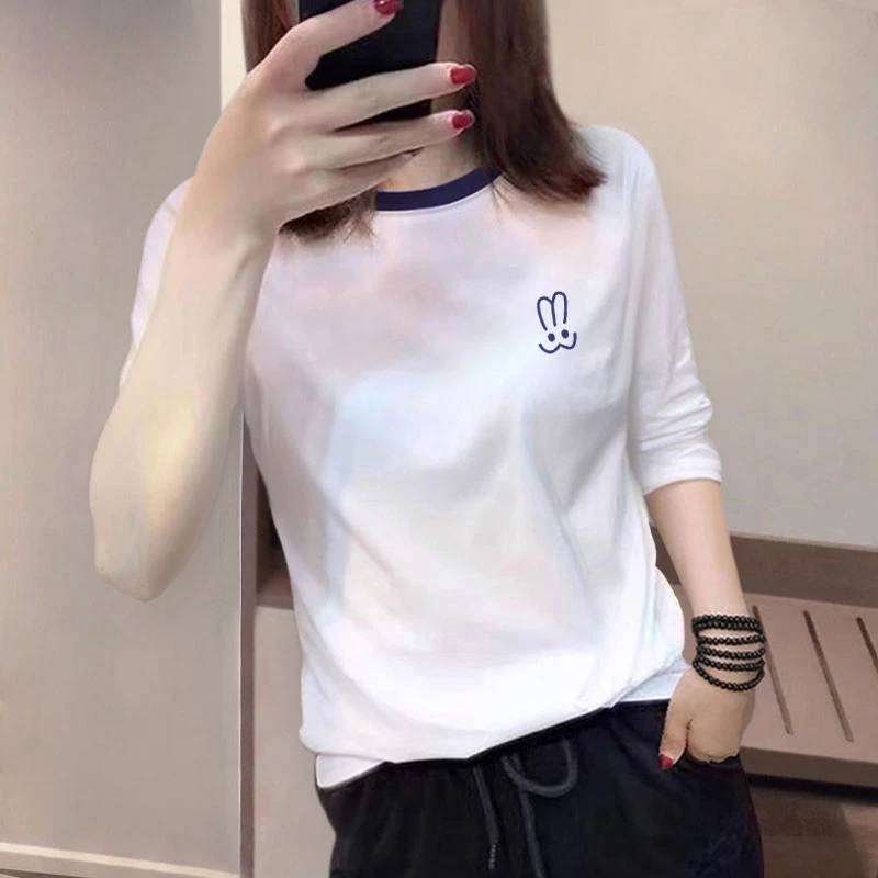 欧洲站2025年春夏新款韩版宽松七分袖中袖短袖t恤女打底亲肤上衣
