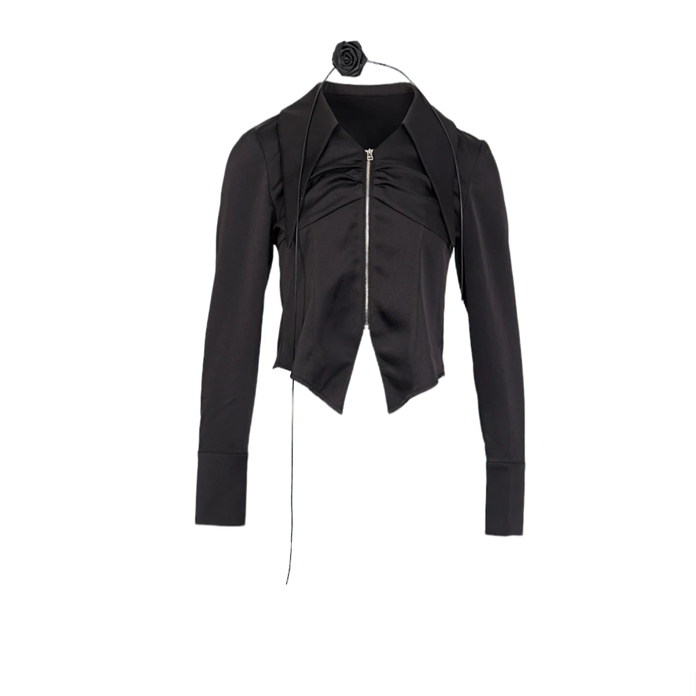 DNCY衬衫休闲时尚女款玫瑰花尖领衬衫DA34603201