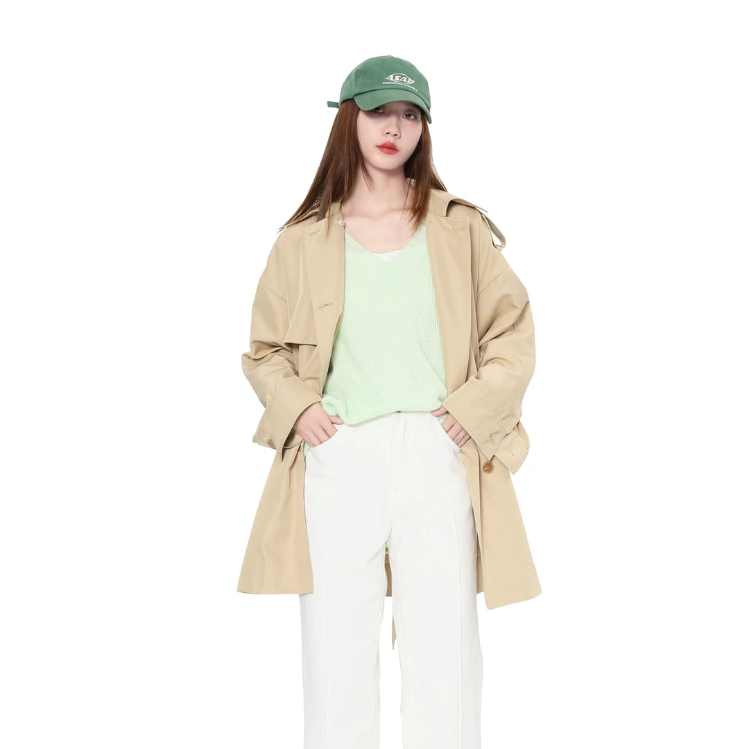 DNCY24春搭片廓型风衣时尚休闲女士宽松中长款DA41305073