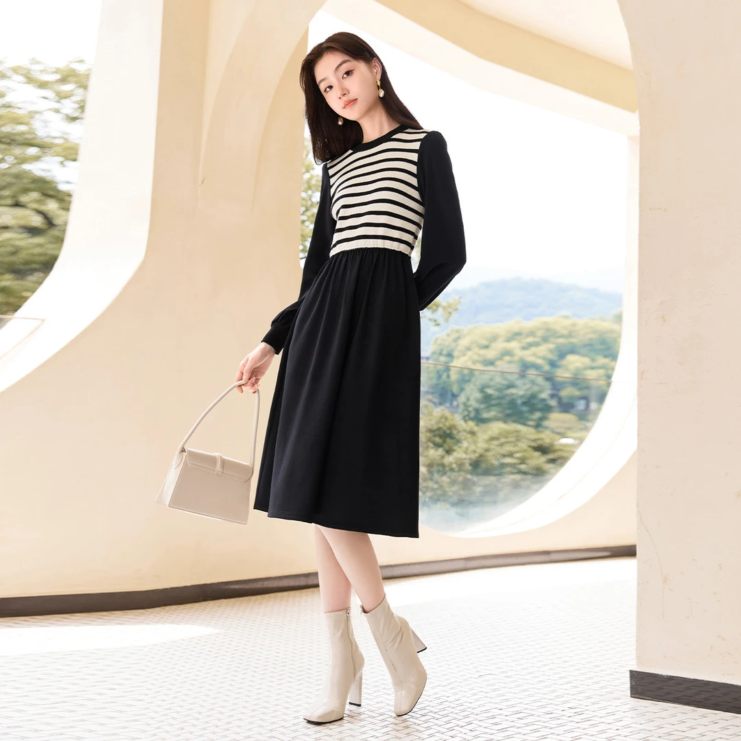 【金拐子专属】4123连衣裙 香影2023冬装新款针织连衣裙女长袖