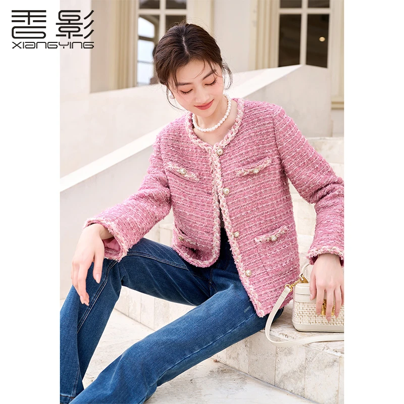 【邱莹莹专享】J834222短外套 香影小香风粗花呢短外套女citywarm