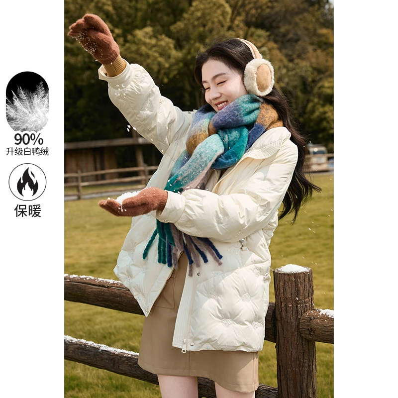 【艾美甄选】Y824276羽绒服 香影羽绒服女中长款2022年冬季新款