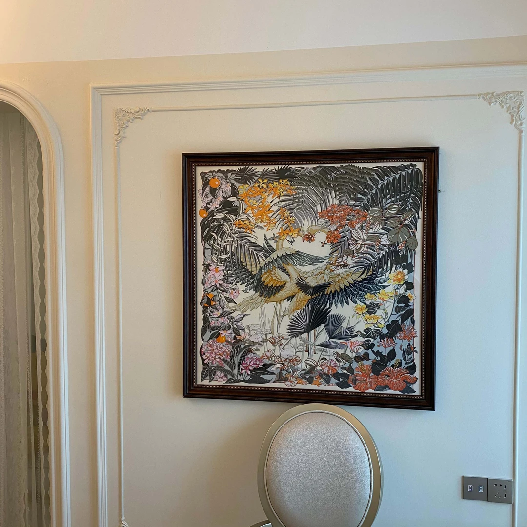 美式丝巾复古画好寓意玄关走廊书房挂画
