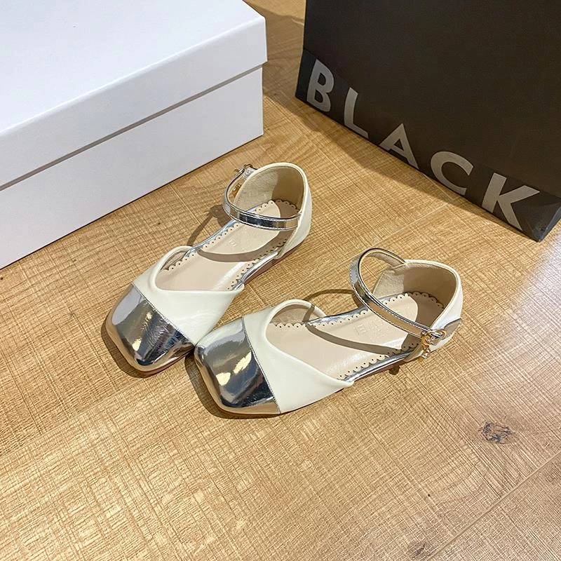 女童公主鞋凉鞋包头夏季新款2025儿童皮鞋软底中小童时装女孩单鞋