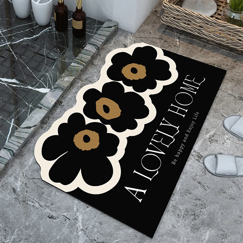 卫生间地垫门口脚垫浴室吸水垫入户门垫厚硅藻泥防滑速干家用地毯