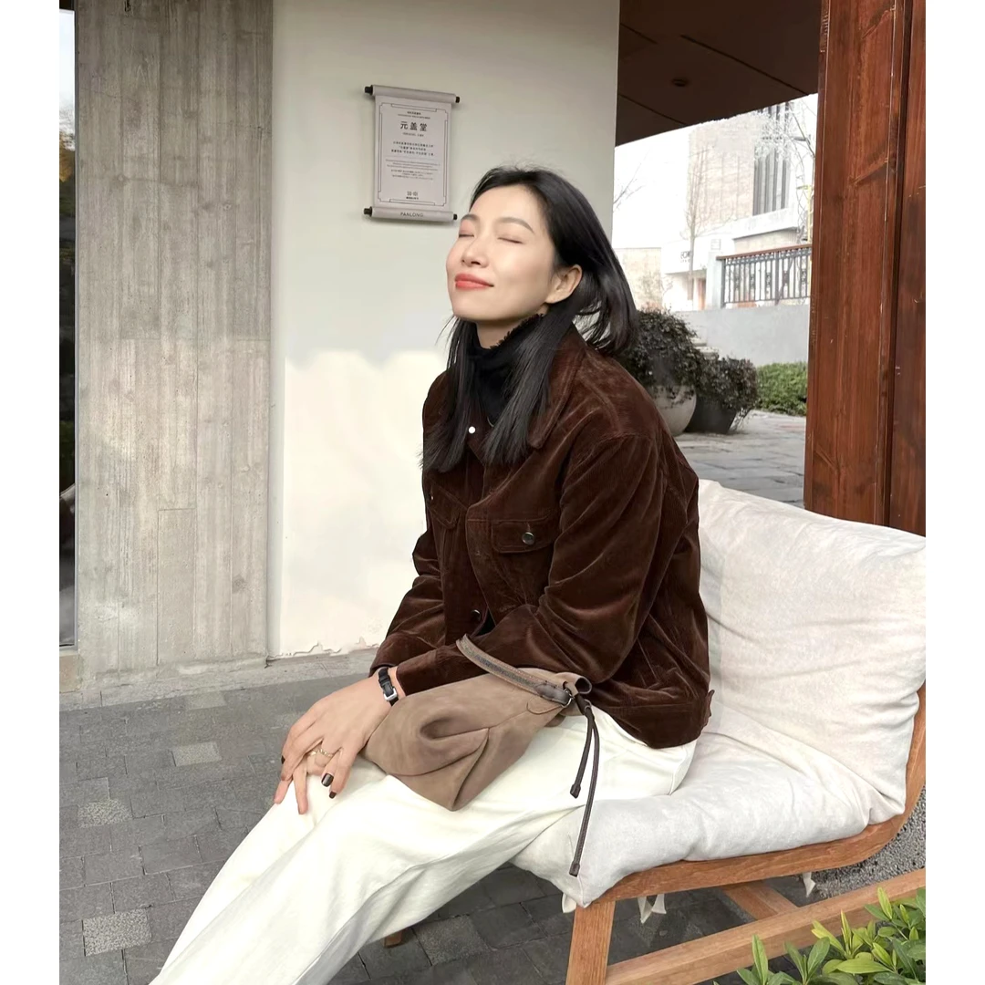 【Rumi时装】科鲁达 休闲百搭复古条绒春季新品上衣女外套4740wt