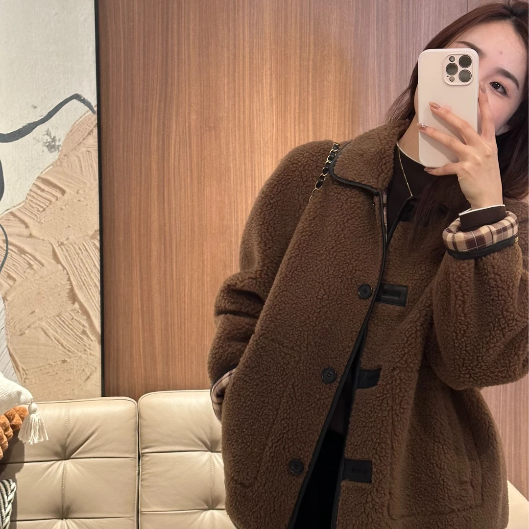 【Rumi女装】“泰迪熊”轻奢加厚宽松翻领羊毛外套6341wt