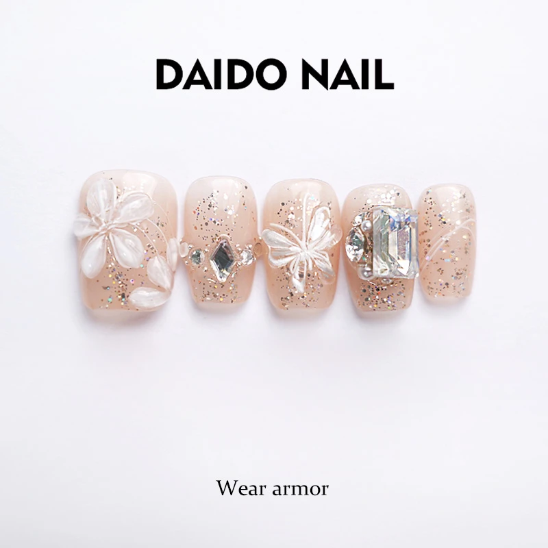 【香晴公主】Daido黛朵设计师款手工穿戴甲夏季新品晕染手绘T046