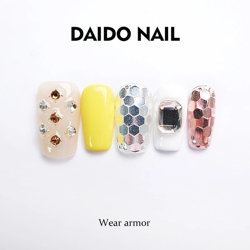 春日欧尼-Daido设计师款纯手工穿戴甲排钻组合色T050【支持定制】
