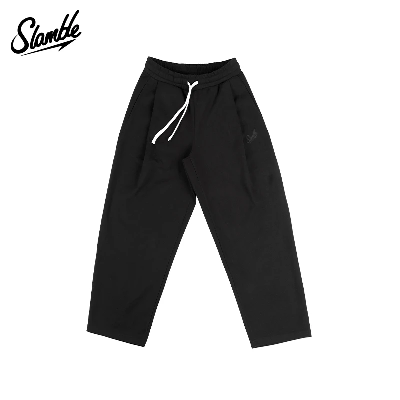 SLAMBLE秋冬新款运动休闲长裤男阔腿加厚宽松卫裤美式潮