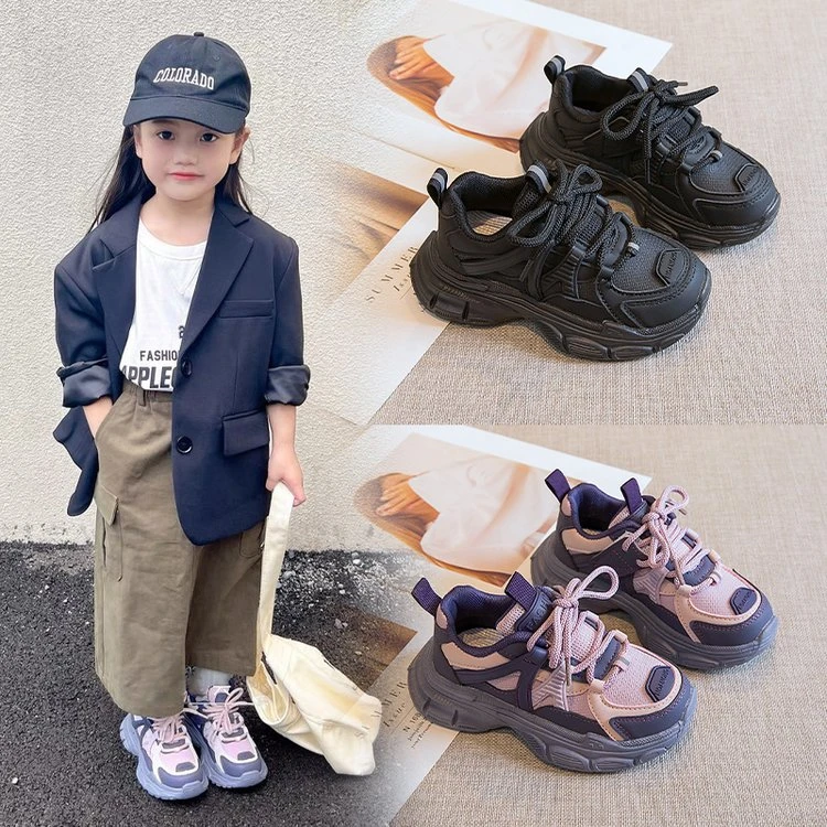 女童运动鞋2024春秋新款中大童透气百搭儿童休闲鞋时尚女孩老爹鞋