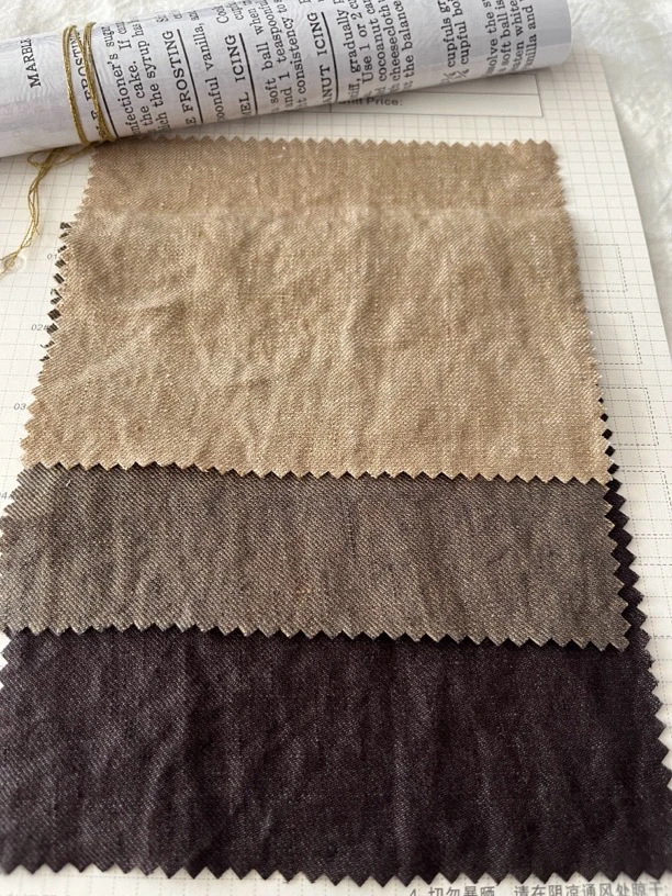 高端麻料 17支汉麻 斜纹 高支高密 老钱风 门幅140服装面料