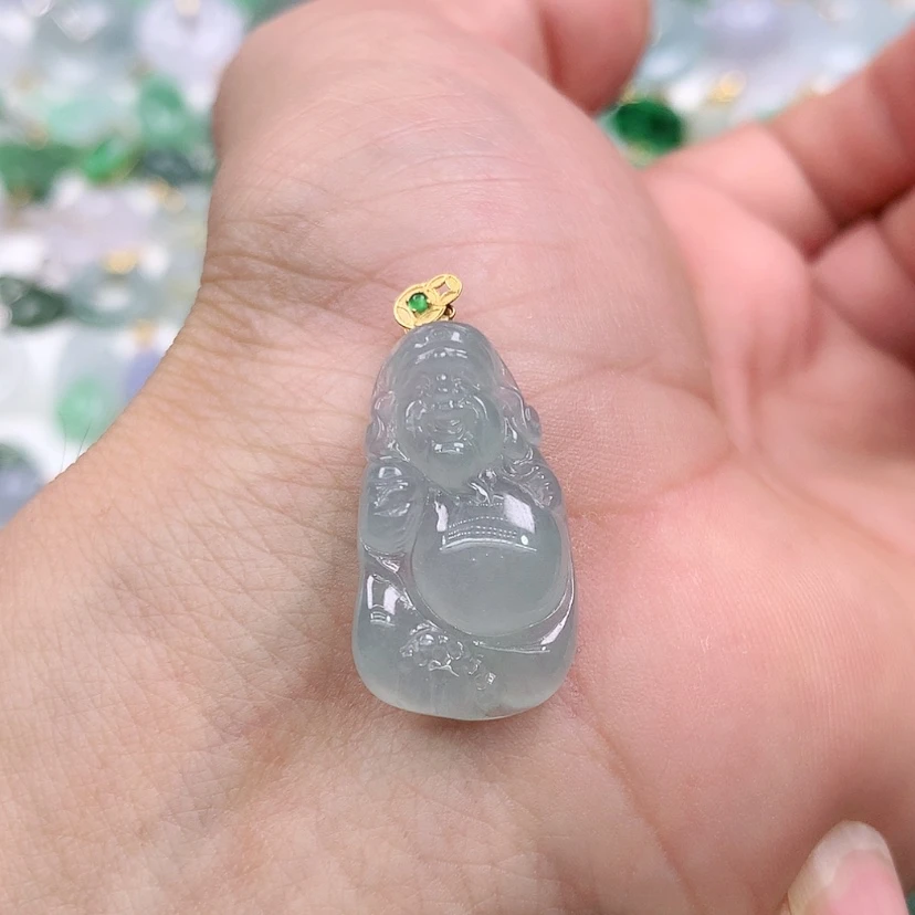 【闪购商品】翡翠吊坠(不含链)18K金镶嵌
