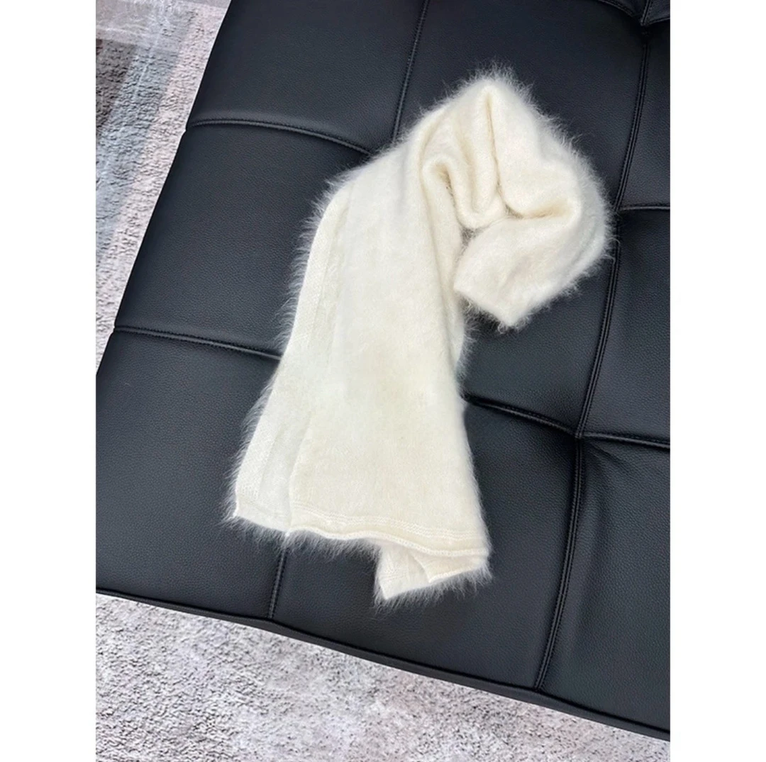 霓町霓町NDKNIT100％山羊绒拉绒秋冬新款围巾