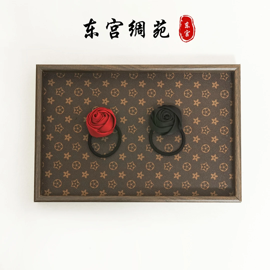 K2【长乐绸苑】新中式玫瑰发圈（C149）