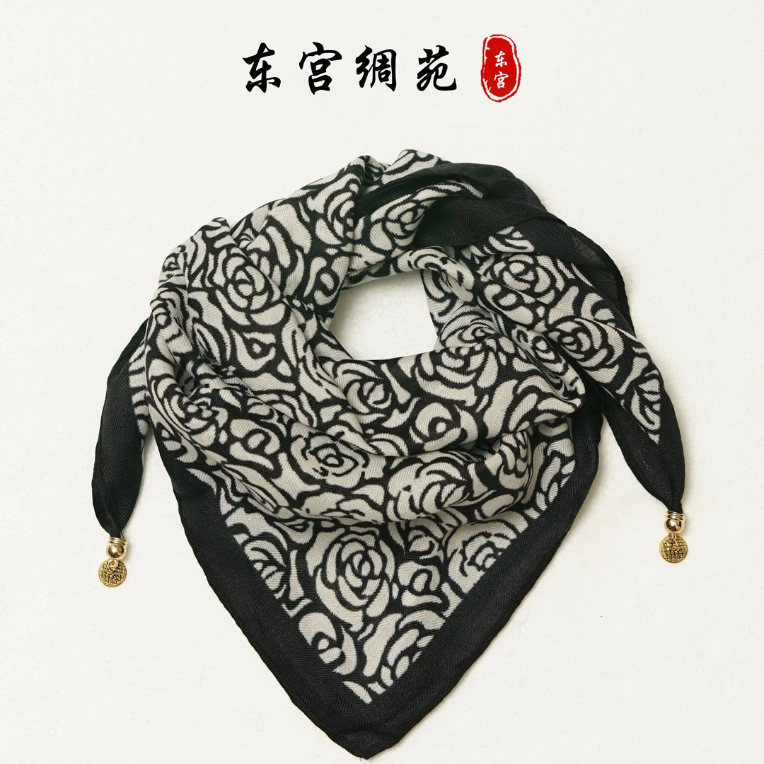 【长绸苑】新中式轻奢高定国风丝巾70*70（S022）