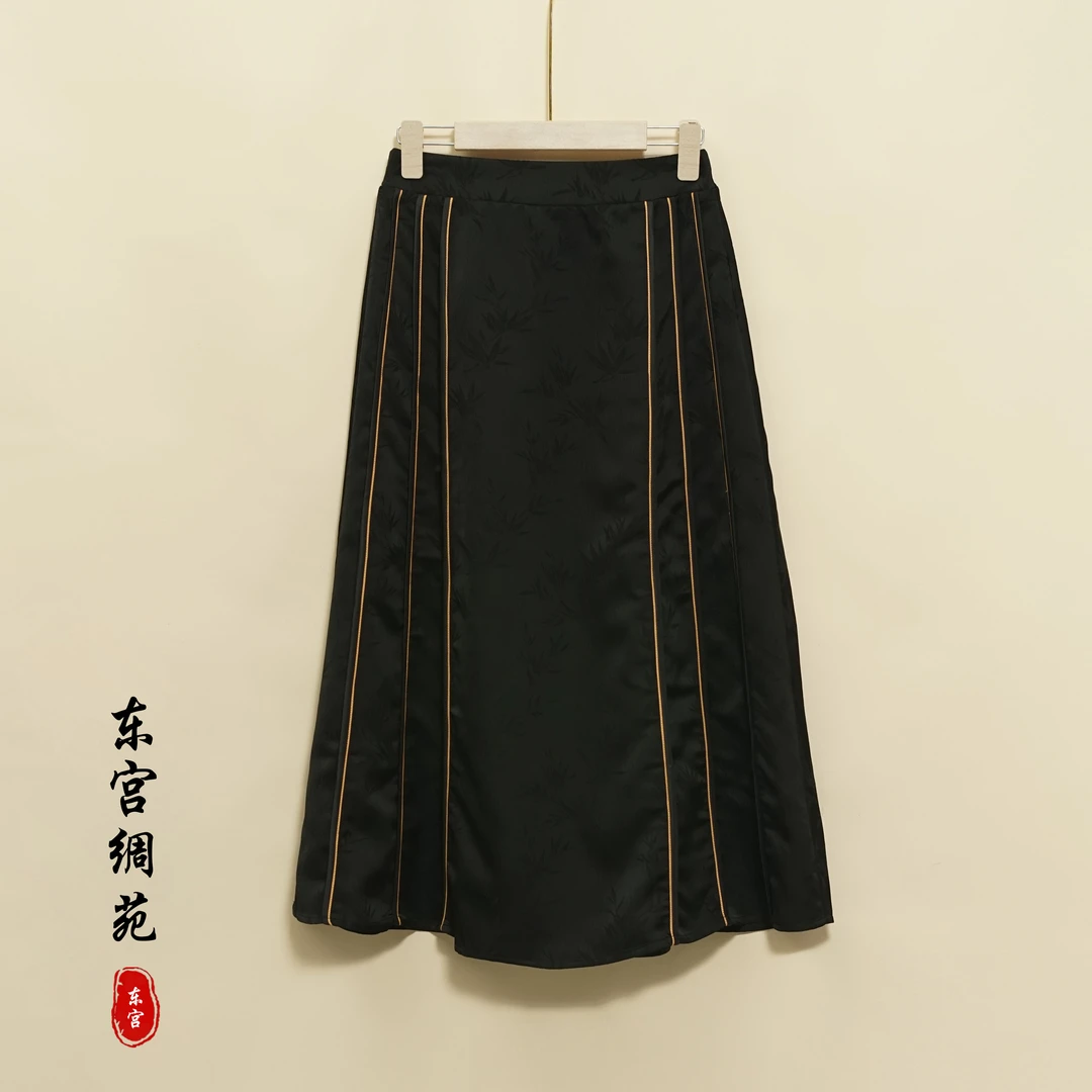 【东宫绸苑】新中式国风提花松紧腰半身裙（C0109）