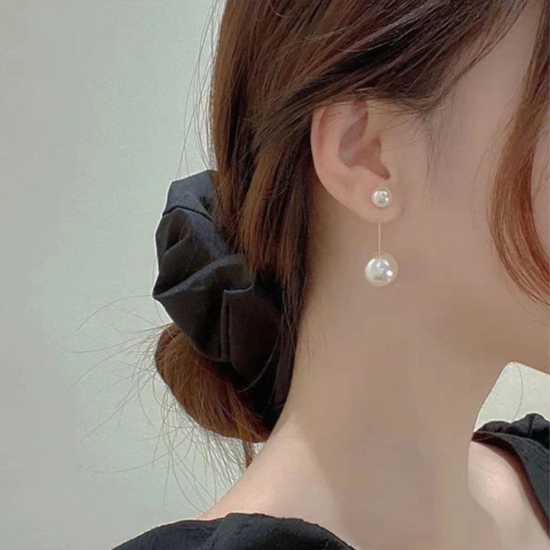 一款两戴珠珠耳环女2025年新款小众设计感高级流苏长款耳饰