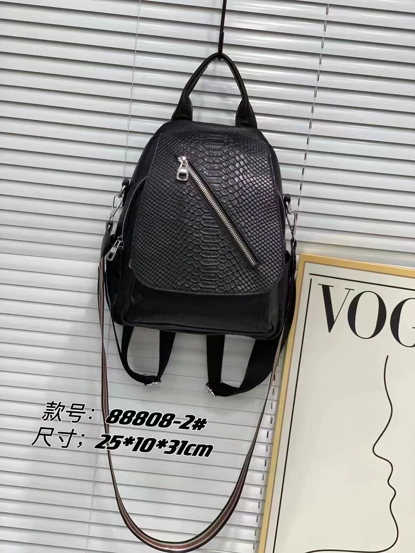 双肩背包头层牛皮女士