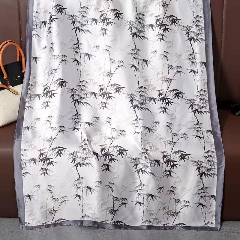 【墨竹】春秋丽锦锻90*180女士品质丝巾长条薄款爆款围巾丝巾