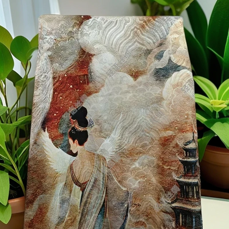 【朝瑶】140*140珠光缎香云重磅大气爆款国风提花高端百搭丝巾