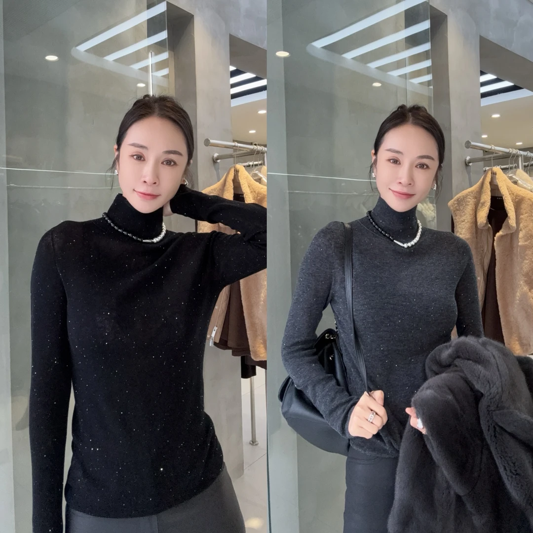 【小雨推荐】2024年秋冬新款时尚高领羊毛打底衫