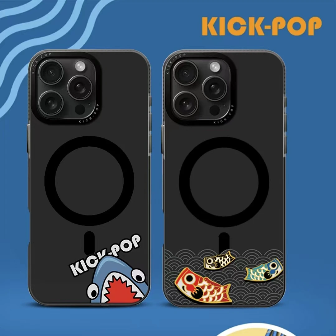 KICK-POP可可抱适用于iPhone16promax锦鲤/大鲨四方系列磁吸壳