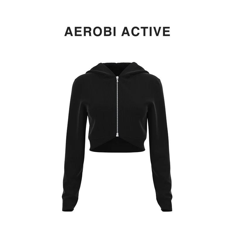 AEROBI ACTIVE短款休闲显瘦连帽外套百搭时尚气质瑜伽长袖4322