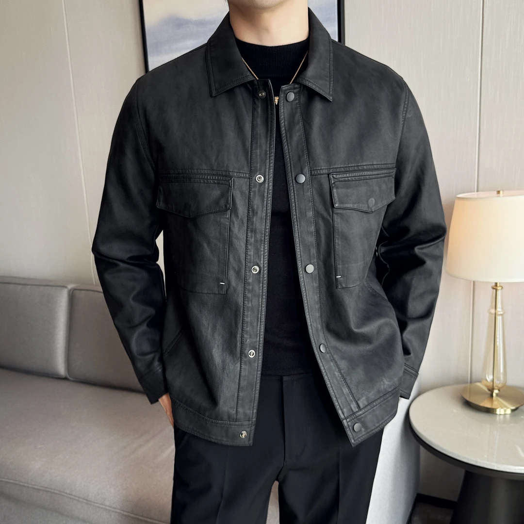 外套男士春季新款韩版修身茄克衫男潮流帅气立领男夹克休闲上衣男