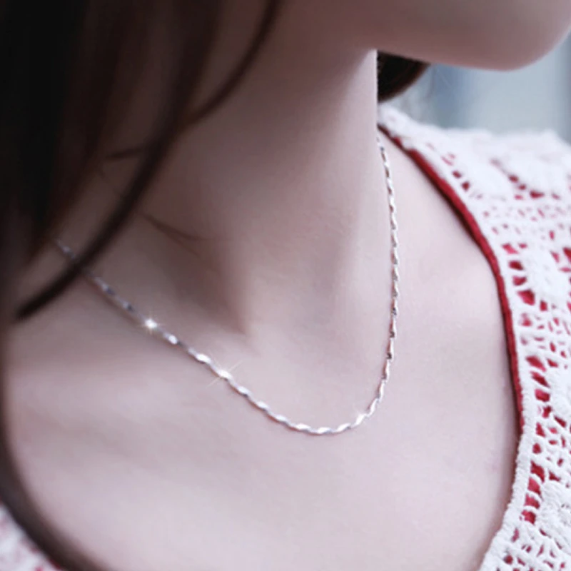 链子足银 时尚瓜子链纯链999纯银项链女银简约锁骨气质百搭项链