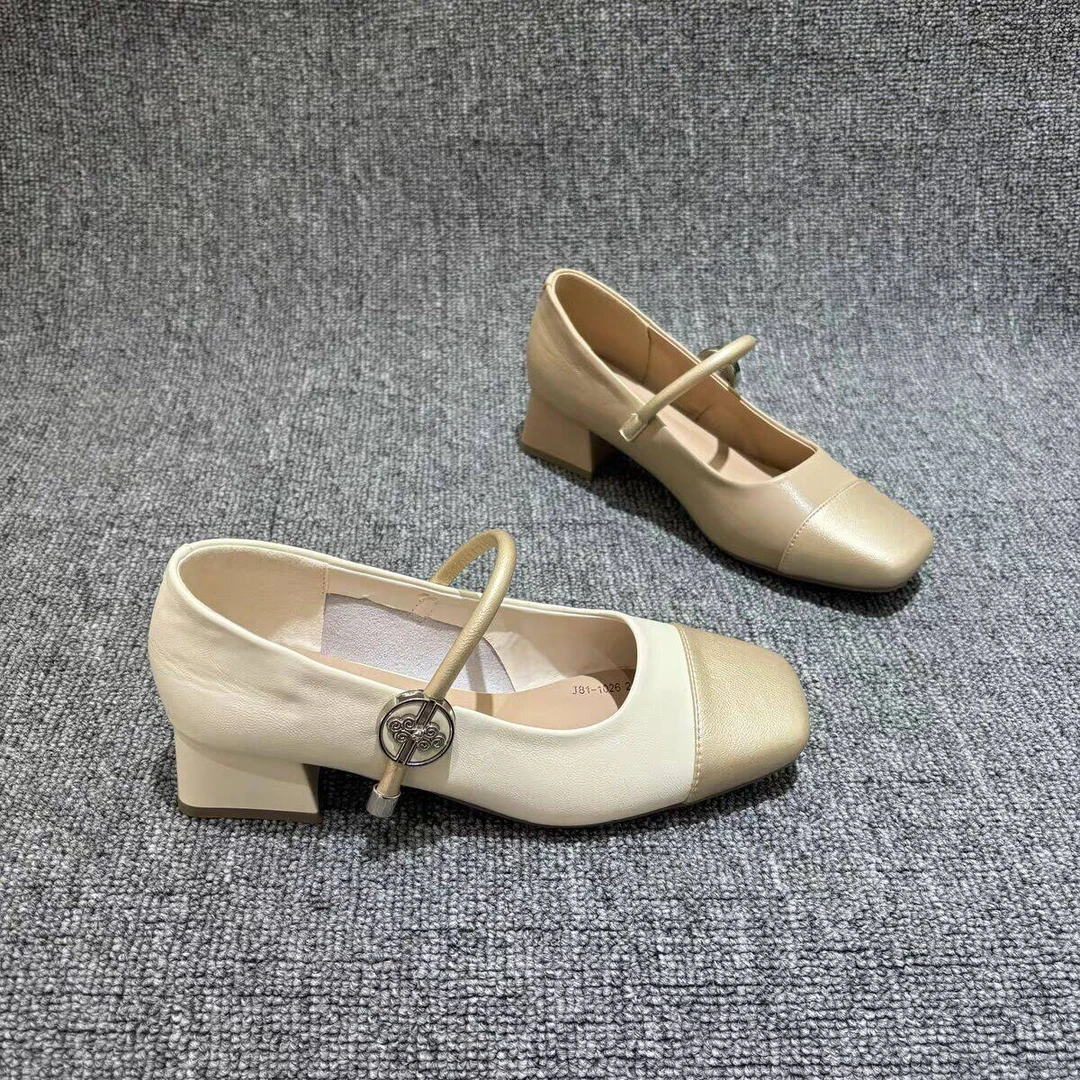 7088新款女单鞋ins潮款中粗跟尖头女鞋百搭工作鞋细高跟显瘦女鞋