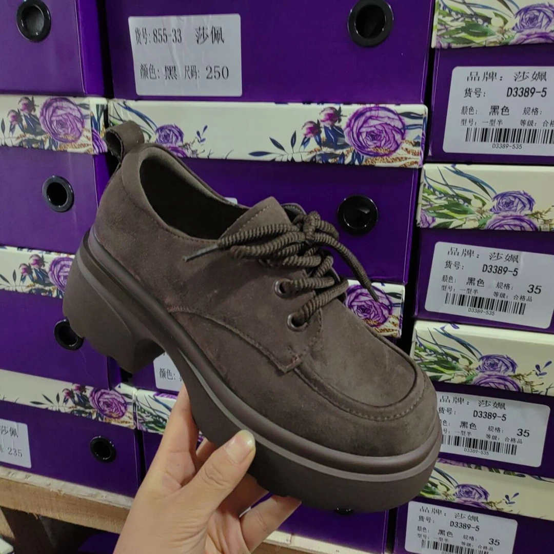 3389-6新品乐福鞋时尚百搭小皮鞋厚底松糕鞋舒适百搭女单鞋