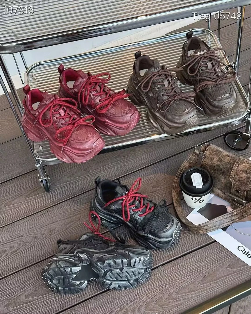 05745新款小白鞋网面休闲鞋时尚潮款老爹鞋百搭运动鞋贝壳头女