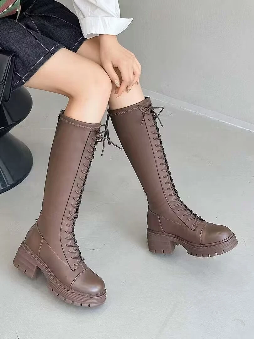 112417新品女靴舒适平底短靴潮款马丁靴百搭短筒靴网红烟管靴