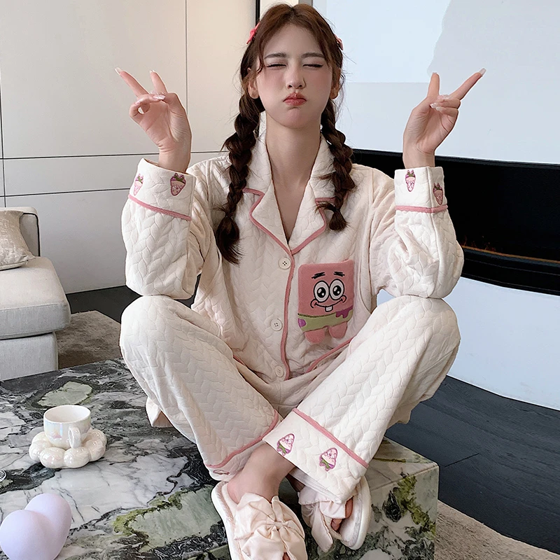 【加大码200斤可穿】秋冬空气棉孕妇睡衣月子服喂奶哺乳家居服套装