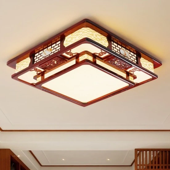 活动款 实木灯卧室灯吸顶灯中式LED红木主卧家用房间中山灯具灯饰