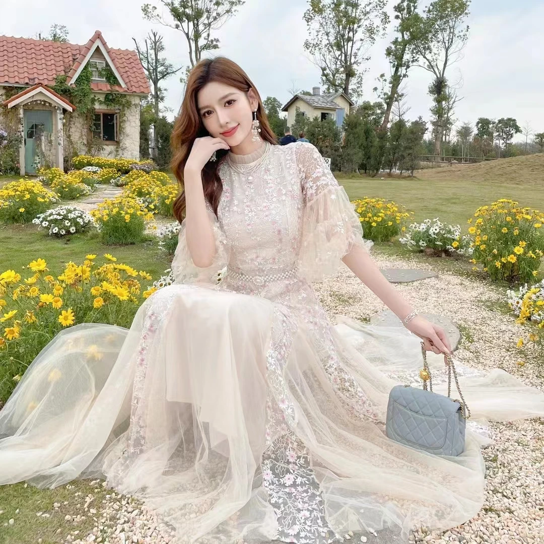 在逃公主连衣裙女夏生日party网纱设计感显瘦裙子