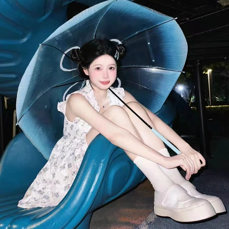 伞王严选日系海月水母雨伞渐变透明伞网红雨天必备雨具学生便携